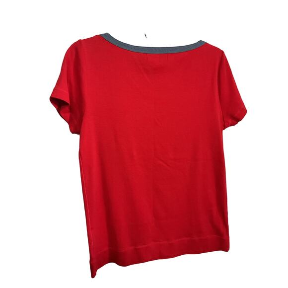 Lauren Ralph Lauren Denim Accent Top Size Large - Picture 3 of 12